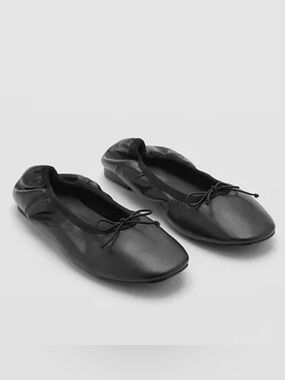 Mango Leather Ballet Flats
